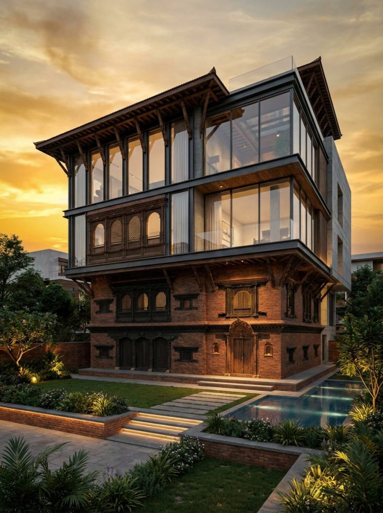 luxury newari house modern details 202606211250