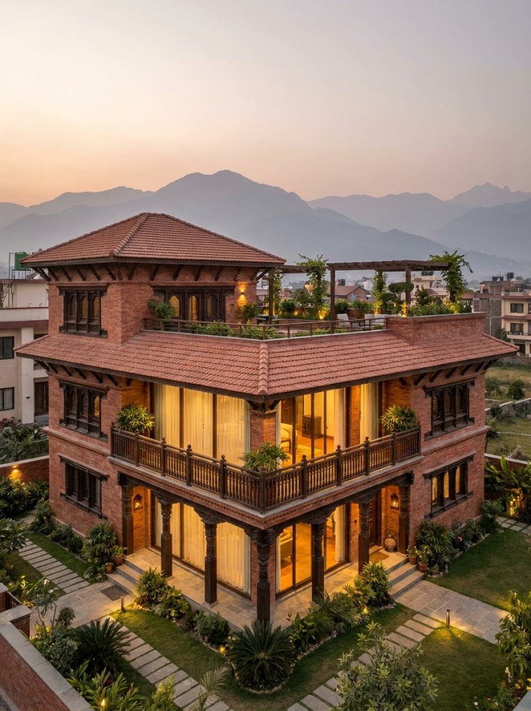 villa with balconies and terrace 202606191226